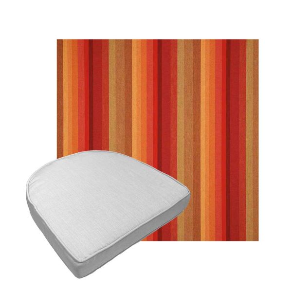 Custom outdoor contoured seat cushions from Cascadia Outdoor Cushions in Sunbrella Fabrics