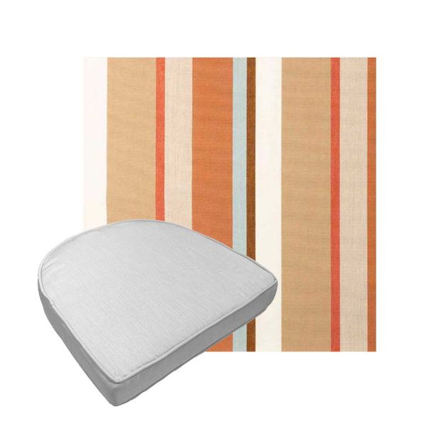 Custom outdoor contoured seat cushions from Cascadia Outdoor Cushions in Sunbrella Fabrics