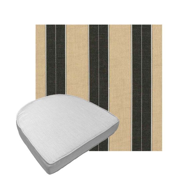 Custom outdoor contoured seat cushions from Cascadia Outdoor Cushions in Sunbrella Fabrics