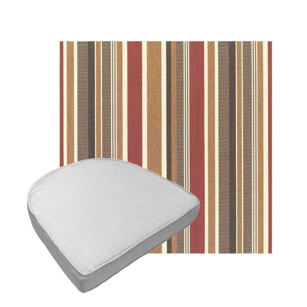 Custom outdoor contoured seat cushions from Cascadia Outdoor Cushions in Sunbrella Fabrics