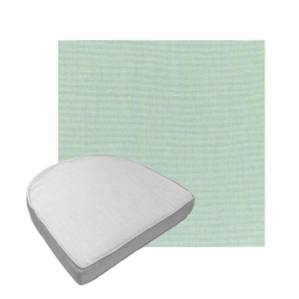 Custom outdoor contoured seat cushions from Cascadia Outdoor Cushions in Sunbrella Fabrics