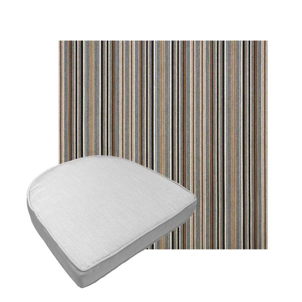 Custom outdoor contoured seat cushions from Cascadia Outdoor Cushions in Sunbrella Fabrics