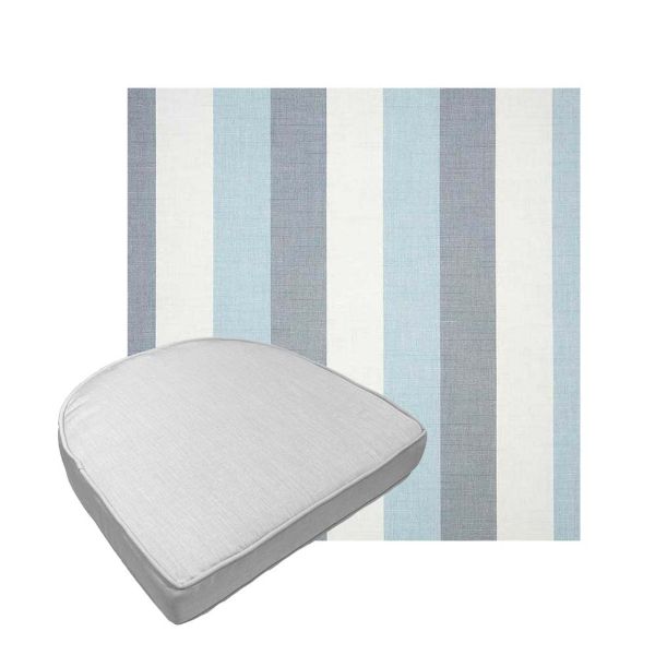 Custom outdoor contoured seat cushions from Cascadia Outdoor Cushions in Sunbrella Fabrics