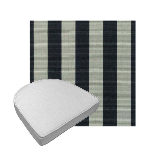 Custom outdoor contoured seat cushions from Cascadia Outdoor Cushions in Sunbrella Fabrics