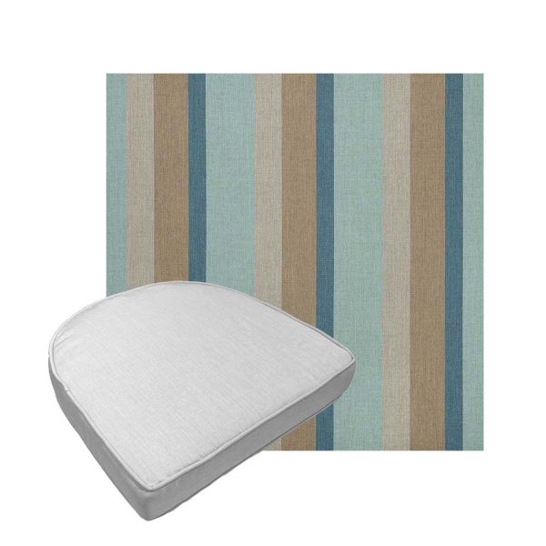 Custom outdoor contoured seat cushions from Cascadia Outdoor Cushions in Sunbrella Fabrics