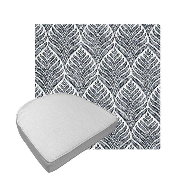 Custom outdoor contoured seat cushions from Cascadia Outdoor Cushions in Sunbrella Fabrics