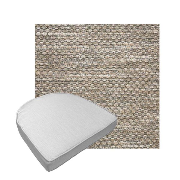 Custom outdoor contoured seat cushions from Cascadia Outdoor Cushions in Sunbrella Fabrics