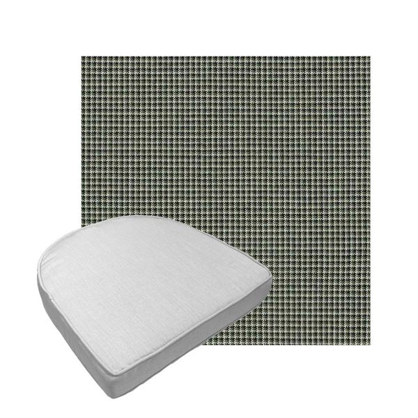 Custom outdoor contoured seat cushions from Cascadia Outdoor Cushions in Sunbrella Fabrics