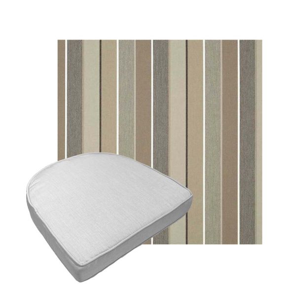 Custom outdoor contoured seat cushions from Cascadia Outdoor Cushions in Sunbrella Fabrics