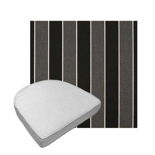 Custom outdoor contoured seat cushions from Cascadia Outdoor Cushions in Sunbrella Fabrics