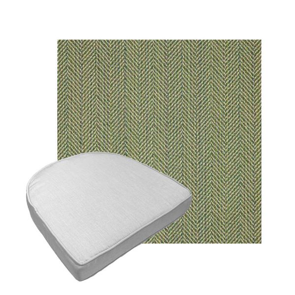 Custom outdoor contoured seat cushions from Cascadia Outdoor Cushions in Sunbrella Fabrics