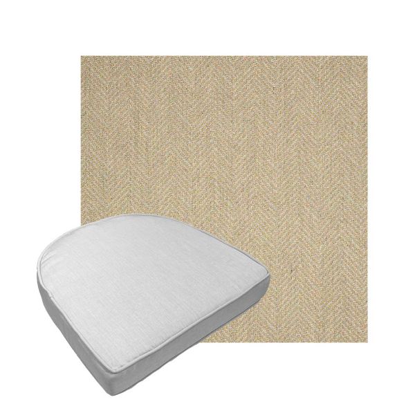 Custom outdoor contoured seat cushions from Cascadia Outdoor Cushions in Sunbrella Fabrics