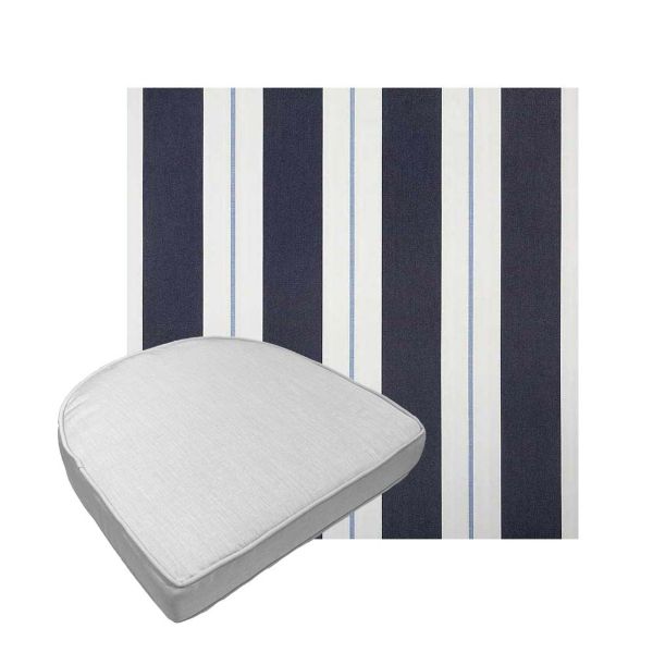 Custom outdoor contoured seat cushions from Cascadia Outdoor Cushions in Sunbrella Fabrics