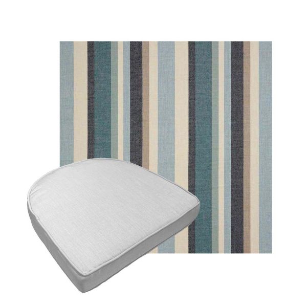 Custom outdoor contoured seat cushions from Cascadia Outdoor Cushions in Sunbrella Fabrics