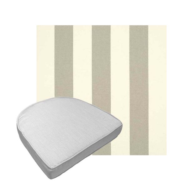 Custom outdoor contoured seat cushions from Cascadia Outdoor Cushions in Sunbrella Fabrics