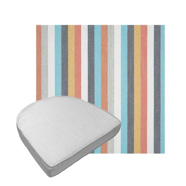 Custom outdoor contoured seat cushions from Cascadia Outdoor Cushions in Sunbrella Fabrics