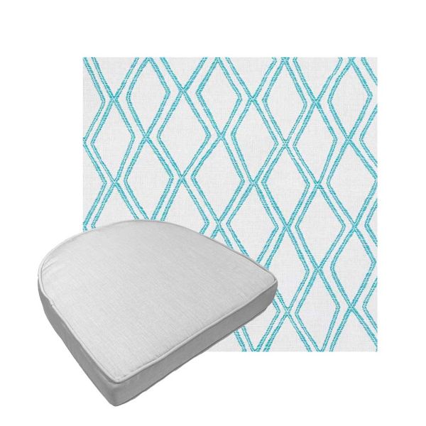 Custom outdoor contoured seat cushions from Cascadia Outdoor Cushions in Sunbrella Fabrics