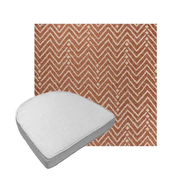 Custom outdoor contoured seat cushions from Cascadia Outdoor Cushions in Sunbrella Fabrics