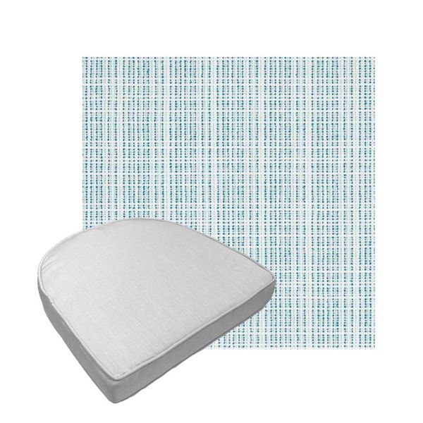Custom outdoor contoured seat cushions from Cascadia Outdoor Cushions in Sunbrella Fabrics