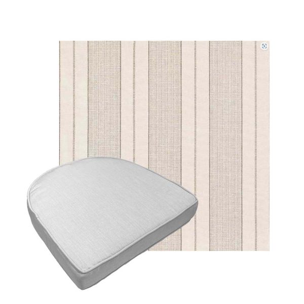 Custom outdoor contoured seat cushions from Cascadia Outdoor Cushions in Sunbrella Fabrics