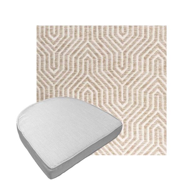 Custom outdoor contoured seat cushions from Cascadia Outdoor Cushions in Sunbrella Fabrics