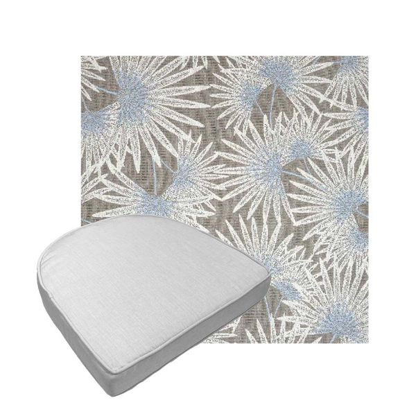 Custom outdoor contoured seat cushions from Cascadia Outdoor Cushions in Sunbrella Fabrics