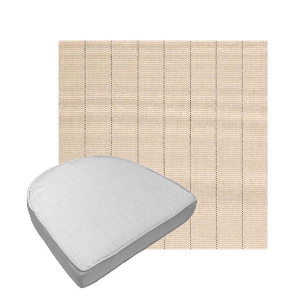 Custom outdoor contoured seat cushions from Cascadia Outdoor Cushions in Sunbrella Fabrics