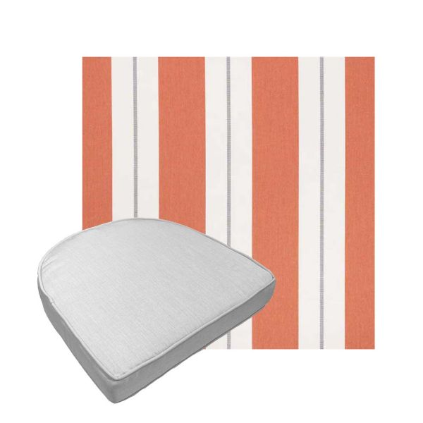 Custom outdoor contoured seat cushions from Cascadia Outdoor Cushions in Sunbrella Fabrics