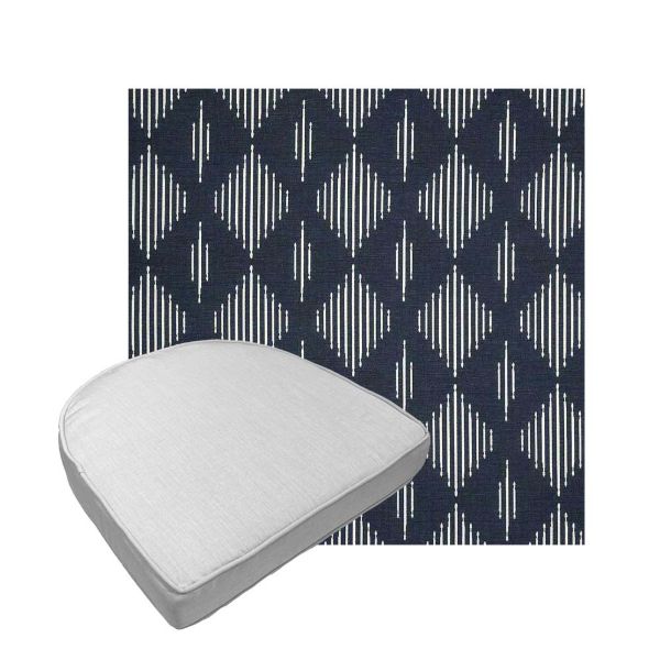 Custom outdoor contoured seat cushions from Cascadia Outdoor Cushions in Sunbrella Fabrics