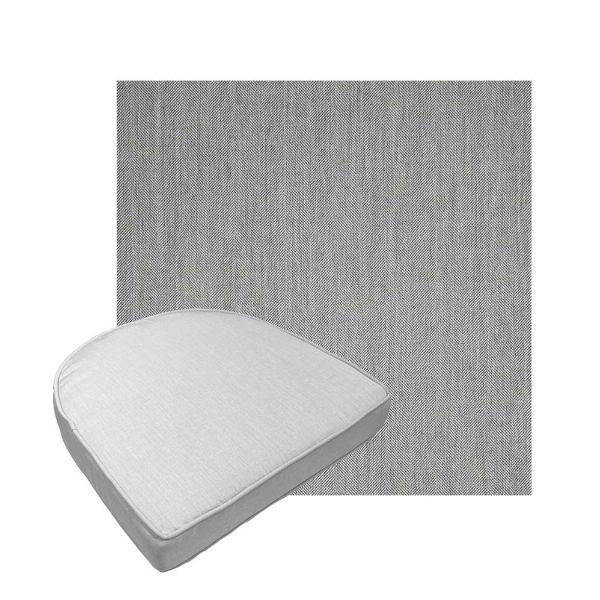 Custom outdoor contoured seat cushions from Cascadia Outdoor Cushions in Sunbrella Fabrics