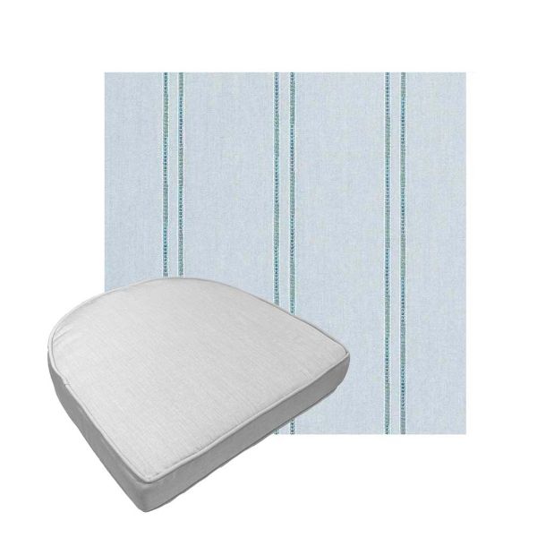 Custom outdoor contoured seat cushions from Cascadia Outdoor Cushions in Sunbrella Fabrics