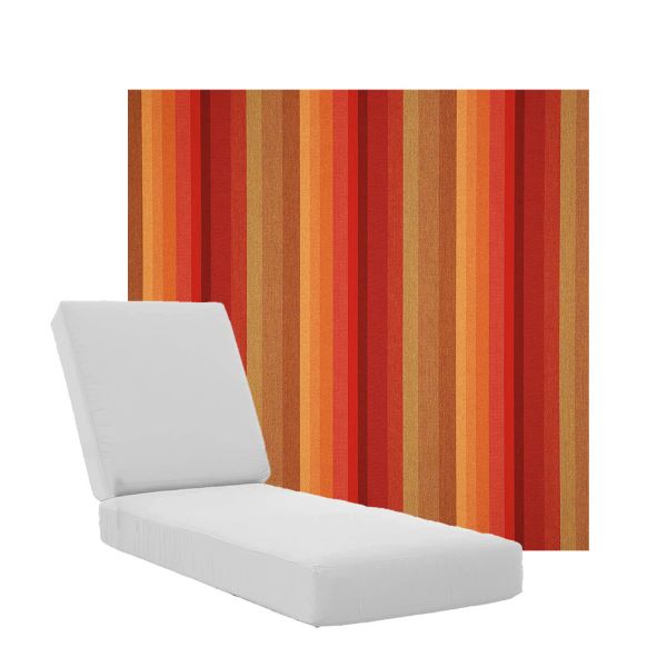 Boxed Chaise Lounge Cushions in Sunbrella Fabrics