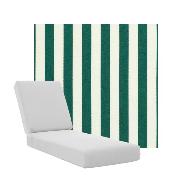 Boxed Chaise Lounge Cushions in Sunbrella Fabrics