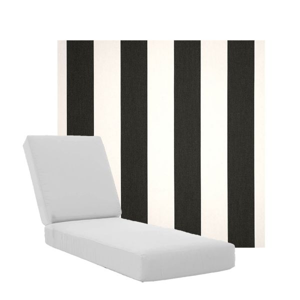 Boxed Chaise Lounge Cushions in Sunbrella Fabrics