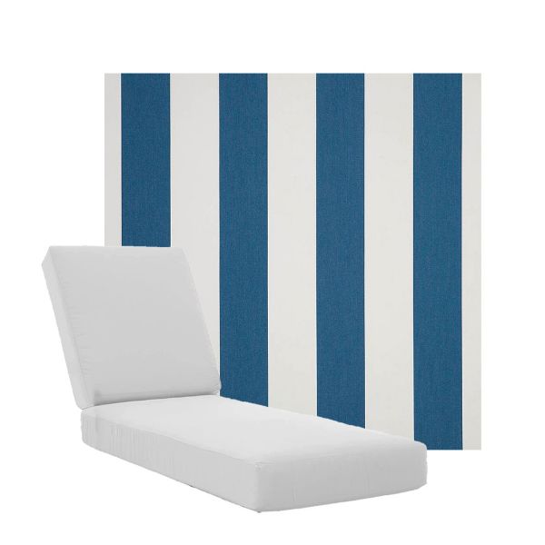 Boxed Chaise Lounge Cushions in Sunbrella Fabrics