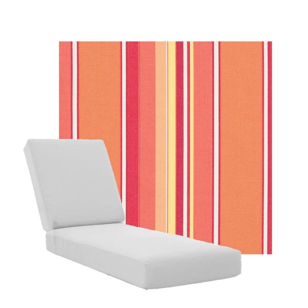 Boxed Chaise Lounge Cushions in Sunbrella Fabrics