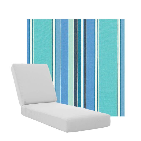 Boxed Chaise Lounge Cushions in Sunbrella Fabrics