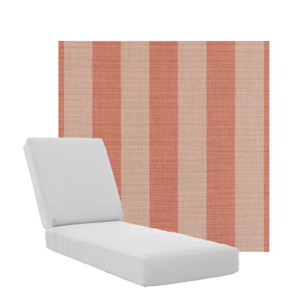 Boxed Chaise Lounge Cushions in Sunbrella Fabrics