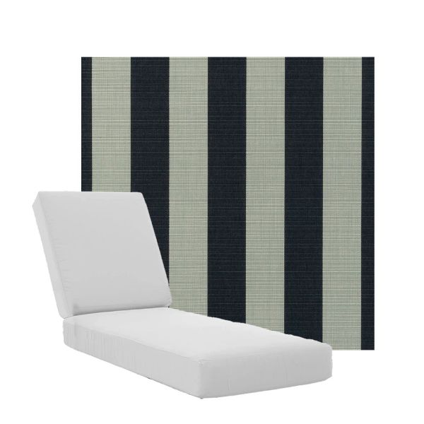 Boxed Chaise Lounge Cushions in Sunbrella Fabrics