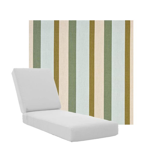 Boxed Chaise Lounge Cushions in Sunbrella Fabrics