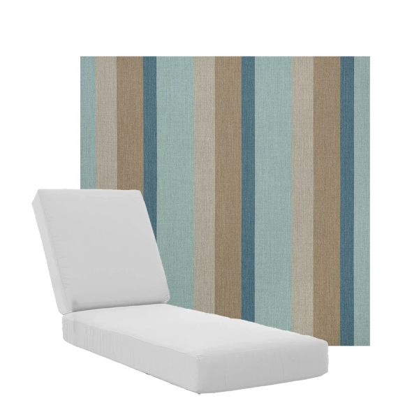 Boxed Chaise Lounge Cushions in Sunbrella Fabrics