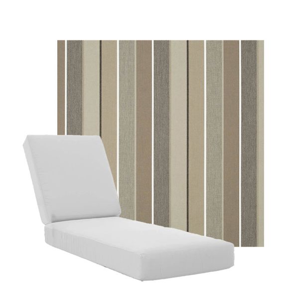 Boxed Chaise Lounge Cushions in Sunbrella Fabrics
