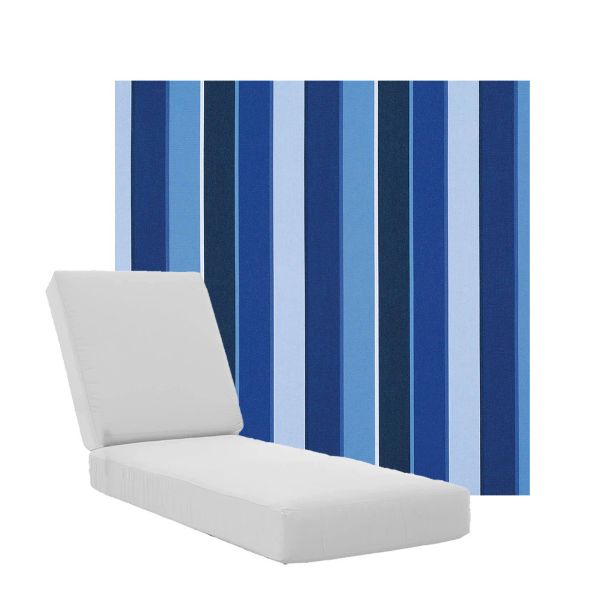 Boxed Chaise Lounge Cushions in Sunbrella Fabrics