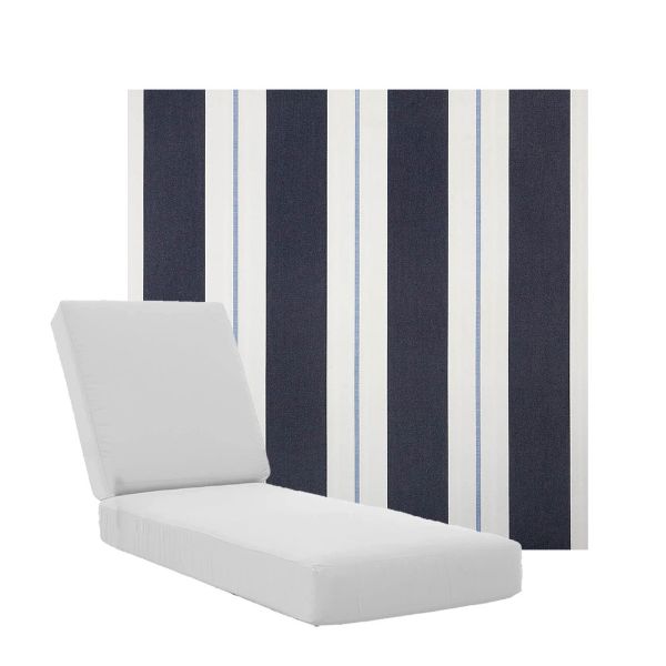 Boxed Chaise Lounge Cushions in Sunbrella Fabrics
