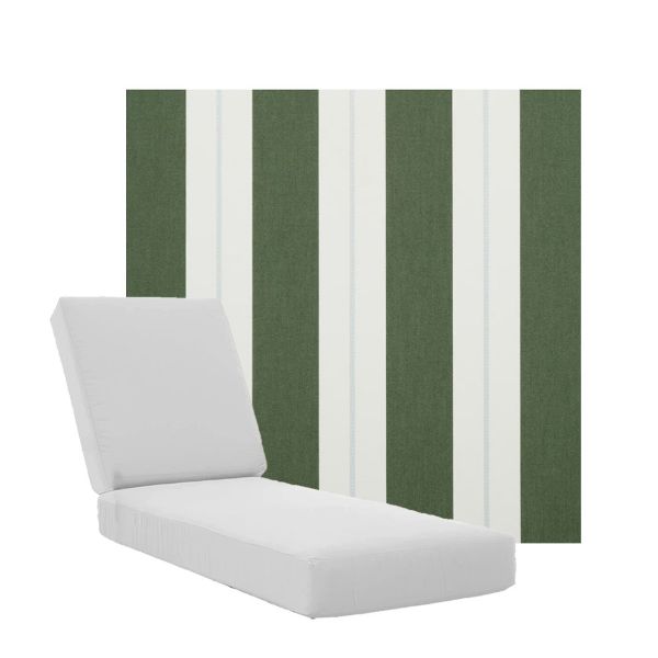 Boxed Chaise Lounge Cushions in Sunbrella Fabrics