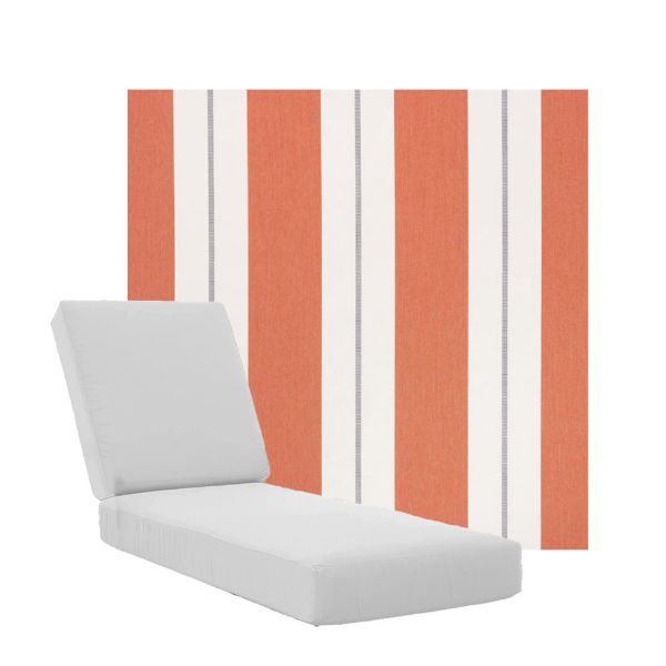 Boxed Chaise Lounge Cushions in Sunbrella Fabrics