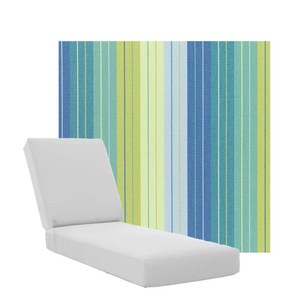 Boxed Chaise Lounge Cushions in Sunbrella Fabrics