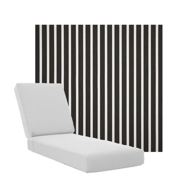 Boxed Chaise Lounge Cushions in Sunbrella Fabrics