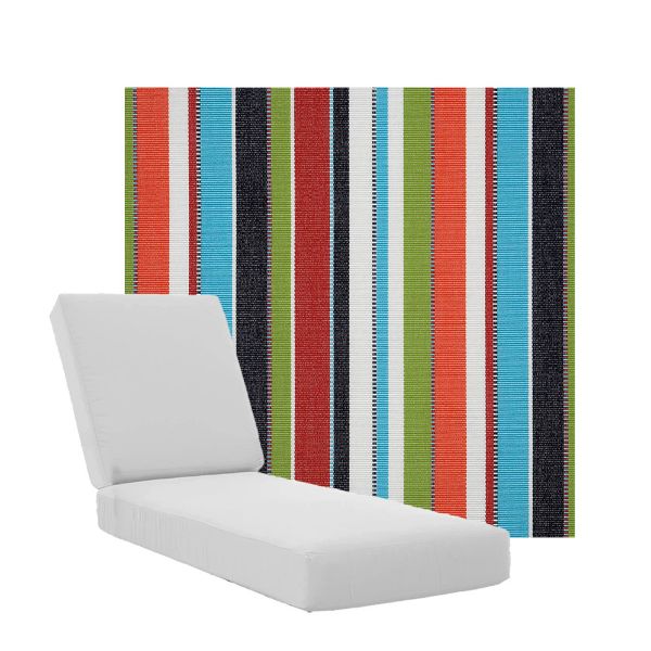 Boxed Chaise Lounge Cushions in Sunbrella Fabrics