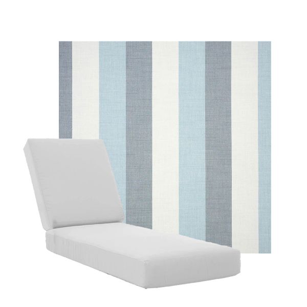 Boxed Chaise Lounge Cushions in Sunbrella Fabrics